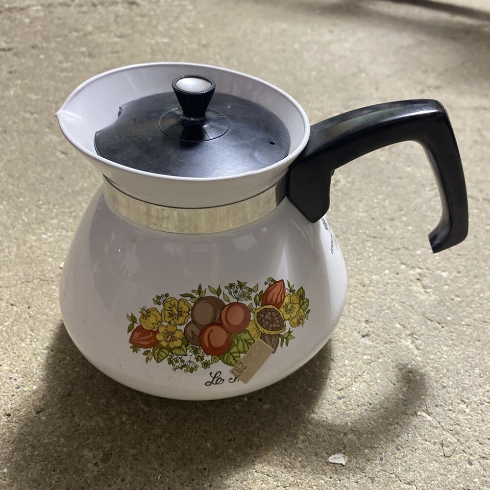 Vintage Corning Ware Spice of Life Le The 6 Cup Teapot Kettle P-104 With Lid USA